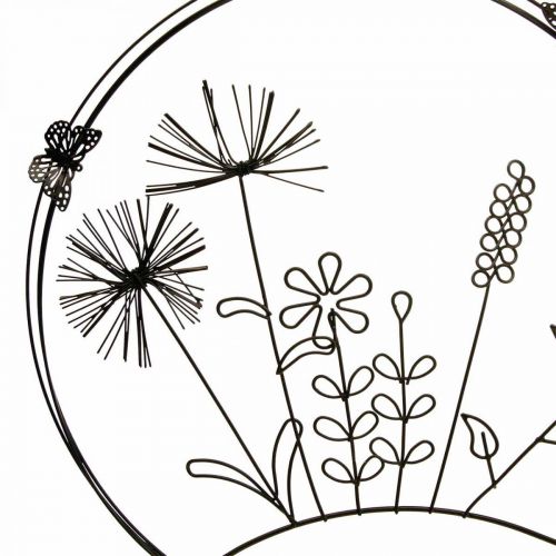 Floristik24 Vindusdekor fjær, hengende dekor metallblomster Ø20,5cm 2stk