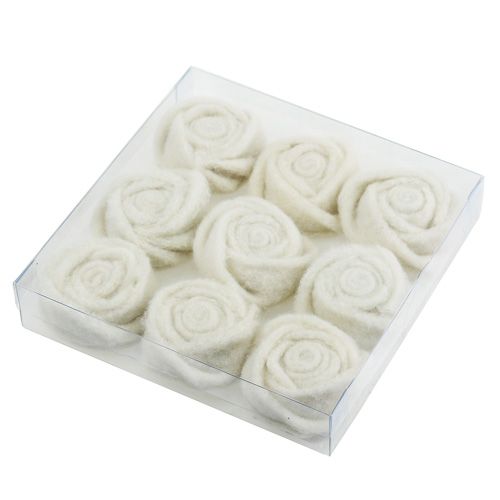 Floristik24 Filt rosa hvit Ø6cm 9p