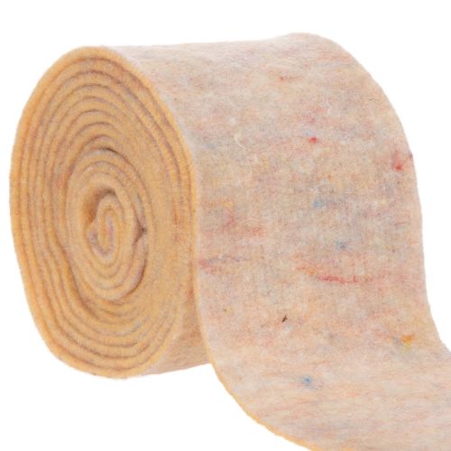 Filtbånd, tofarget gryteklut laget av ullfilt, oransje/flerfarget, 15 cm x 5 m