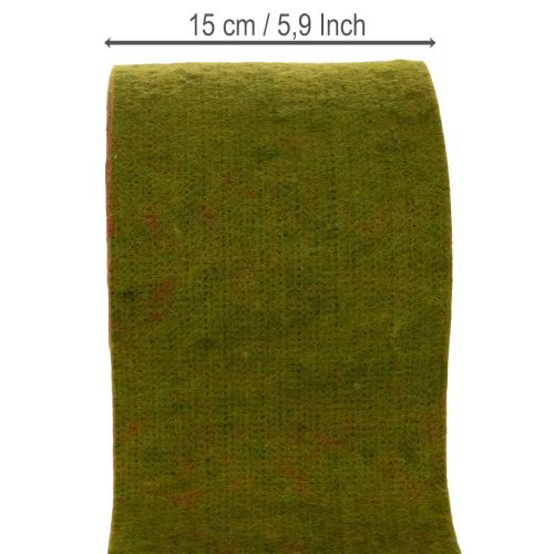 Ullfiltbånd som tofarget pottebånd for blomsterdekorasjon, grønn/rød, 15 cm x 5 m | Floristik24.no