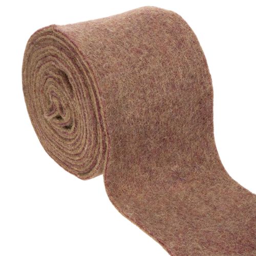 Tofarget filtbånd laget av ullfilt, 100 % ull, lilla/brun, 15 cm x 5 m kjøpe | Floristik24.no