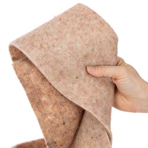Filtbånd av ullfilt, tofarget, selges i metervare for kreative prosjekter, brun/hvit, 15 cm x 5 m | Floristik24.no