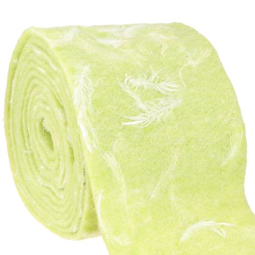 gjenstander Filtbånd ullbånd dekorativt stoff lysegrønn fjær ullfilt 15cm 5m