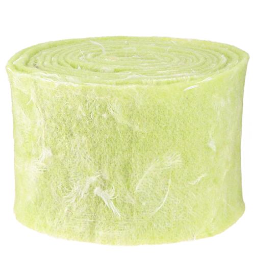 gjenstander Filtbånd ullbånd dekorativt stoff lysegrønn fjær ullfilt 15cm 5m