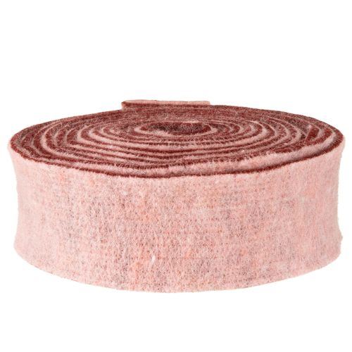 Filtbånd tofarget pottebånd ullfiltbånd rosa rødt 7,5 cm 5 m | Floristik24.no