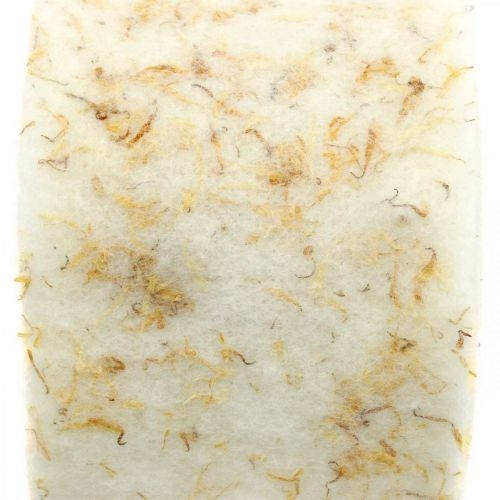 Floristik24 Filtbånd deco krem med gule blomster pottebånd 15cm×5m