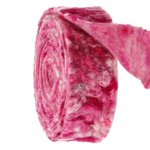 Floristik24 Filtbånd Happy pink 7,5 cm 5m