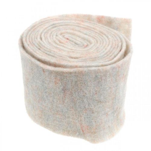 Floristik24 Filt tape, potte tape, ullfilt kremhvit, regnbuefarger 15cm 5m
