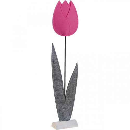Floristik24 Filt blomsterfilt deco blomst tulipan rosa bordpynt H68cm