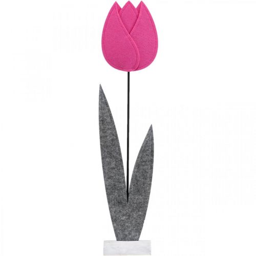 Floristik24 Filt blomsterfilt deco blomst tulipan rosa bordpynt H68cm