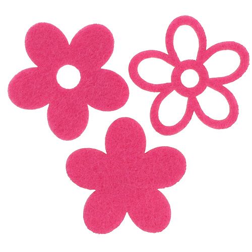 Floristik24 Filt blomst for å strø rosa som pyntesett Ø4cm 72stk