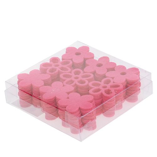 Floristik24 Filtblomst til strø rosa som dekorasjonssett Ø4cm 72 stk