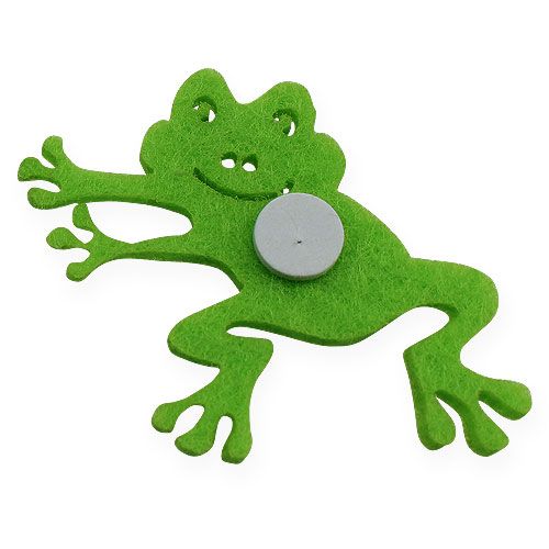 gjenstander Filt frosk med lim prikk grønn 5,5 cm 72 stk