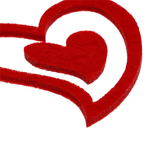 Floristik24 Filthjerter blanding 3cm - 7,5cm rød 72 stk