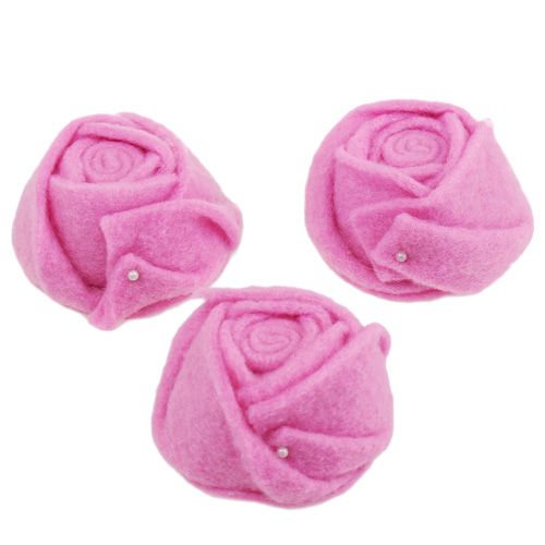 Floristik24 Filt rosa Ø8cm H4,5cm 6stk