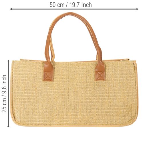 Filtveske i raffia-look 50 cm x 25 cm x 25 cm | Floristik24.no