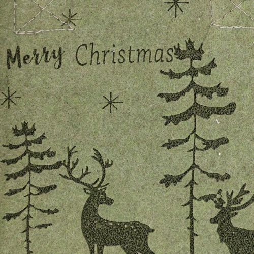 gjenstander Filtpose Merry Christmas liten med håndtak Grønn 15×10 cm