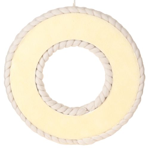 gjenstander Dekorasjonskrans av filt ull til oppheng i beige Ø30cm H4cm