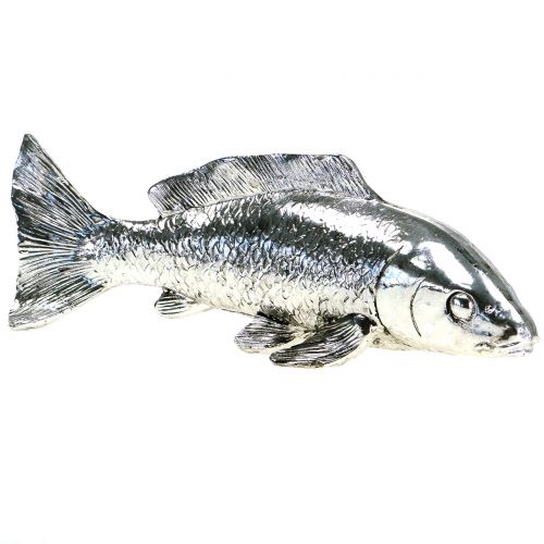 Floristik24 Dekorativ fisk sølv 22cm