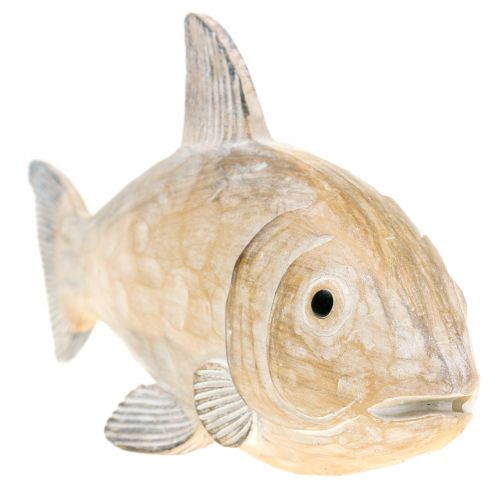 Floristik24 Dekorativ fisk i tre ser naturlig L19cm ut