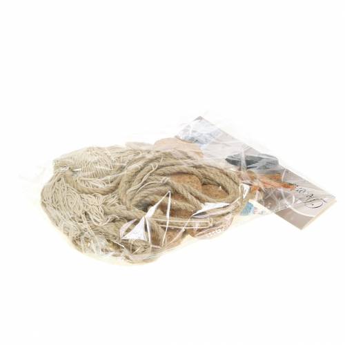 Floristik24 Fiskenett med sjødekor naturlig polyresin 150×200cm som veggdekor