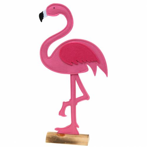 Floristik24 Sommerdekorasjon flamingo stående filt rosa 28 × H58cm
