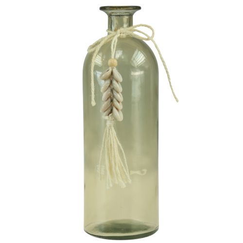 gjenstander Flasker dekorativ glass vase cowrie skjell maritime H26cm 2stk