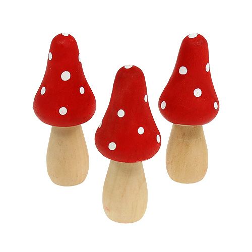 Floristik24 Toadstool laget av tre 6cm 12stk