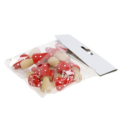 Floristik24 Toadstool laget av tre 6cm 12stk