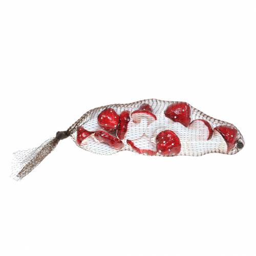 Floristik24 Dekorativt fluesoppsett rødt, hvitt 6–7cm 12stk