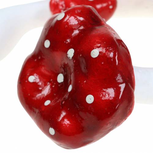 Floristik24 Dekorativt fluesoppsett rødt, hvitt 6–7cm 12stk