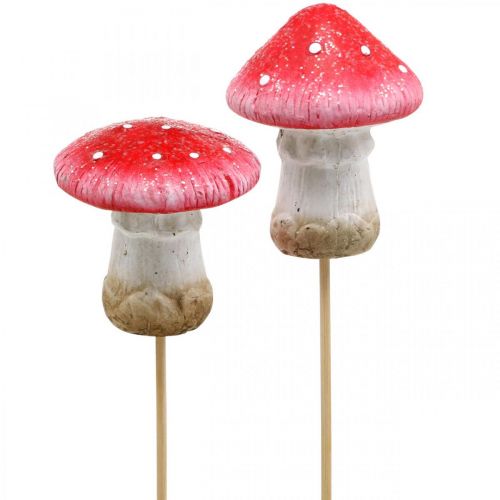 Floristik24 Fly agaric deco-plugger høstblomstplugger assortert H6 / 7cm 6stk