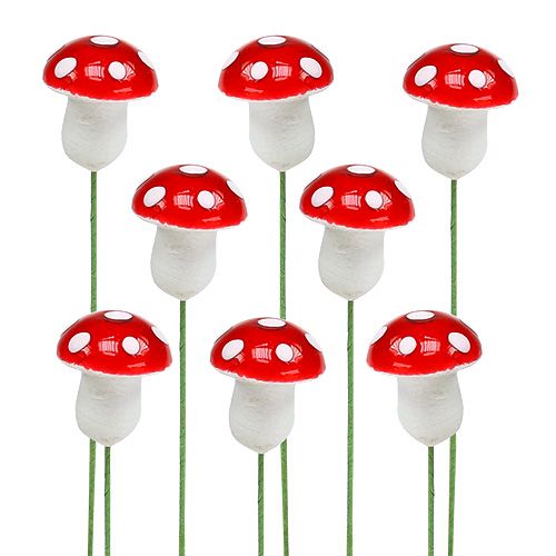 Floristik24 Toadstool mini på wire 1,8 cm 100stk