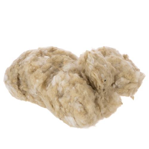 Naturlig beige saueull, løs, til håndverk og dekorasjon, 250 g