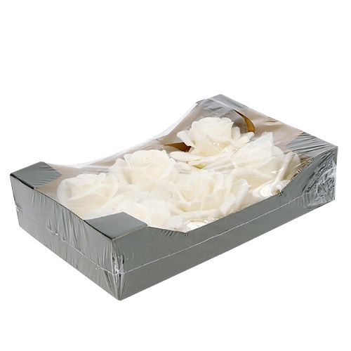 Floristik24 Skumrosa hvit Ø10cm snødde 6stk