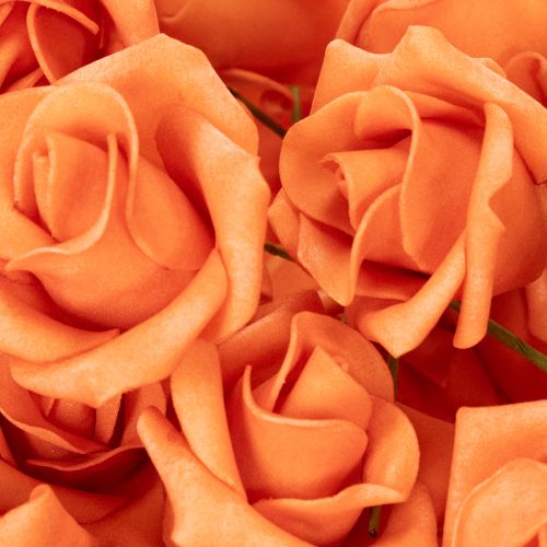 Kunstig oransje rose, 5 cm blomst, enkel, 100 stk. | Floristik24.no