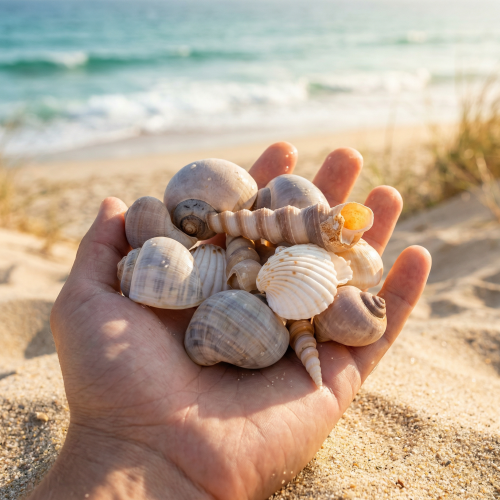 gjenstander Skjell og snegler Naturlige maritime dekorative gjenstander for stilig interiørdesign 500 g