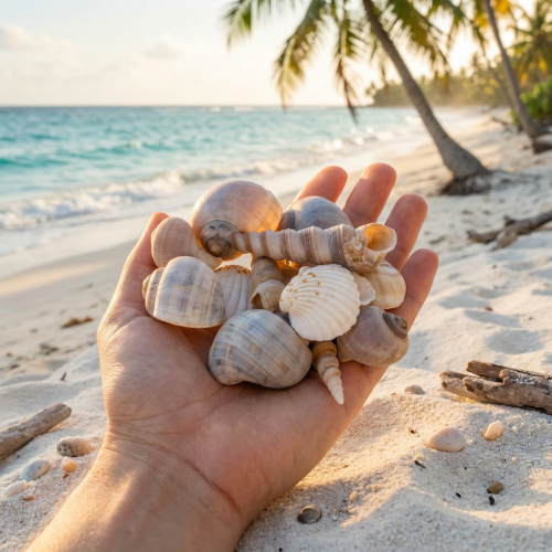 gjenstander Skjell og snegler Naturlige maritime dekorative gjenstander for stilig interiørdesign 500 g