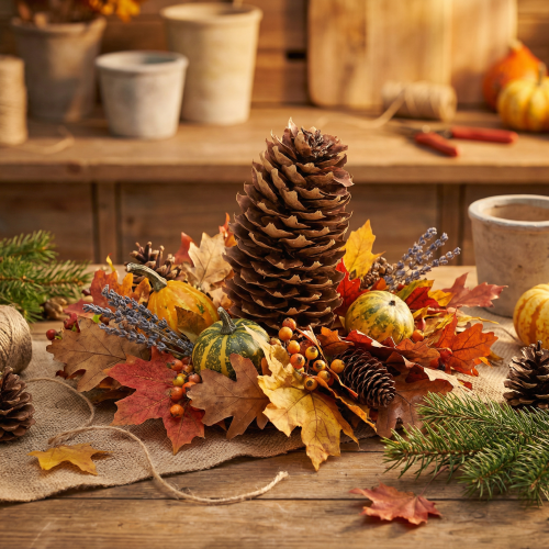 gjenstander Naturlige kongler, dekorative kongler for håndverk, 10-11 cm, 5 stk.