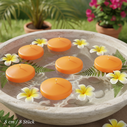 gjenstander Flytelys ideelt for romantisk dekorasjon og en avslappende atmosfære i hjemmet ditt, 8 cm, 8 stk.