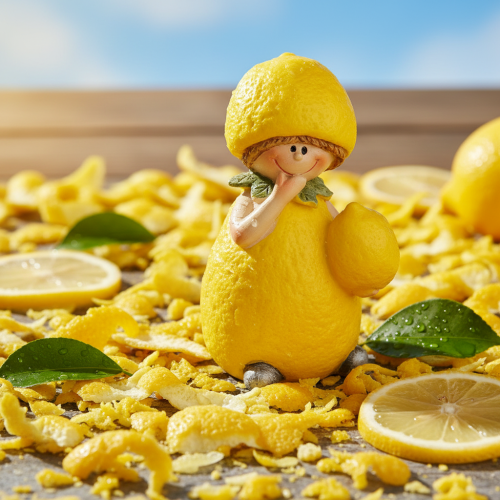 gjenstander Sitronbarnfigurer, søt borddekorasjon for sommeren i vintagestil, stuer og balkonger, 9 cm, 3 deler