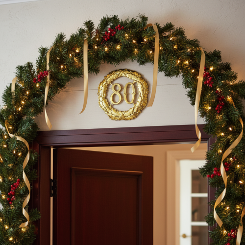 gjenstander Jubileumsnummer 80 i gull Ø40cm