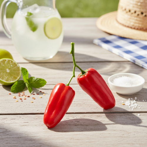 gjenstander Kunstig rød paprika på grengrønnsaksdekor L8cm