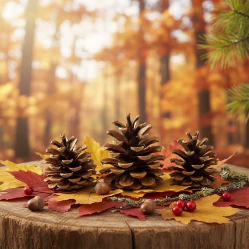 gjenstander Sorte kongler 5cm natur 5stk