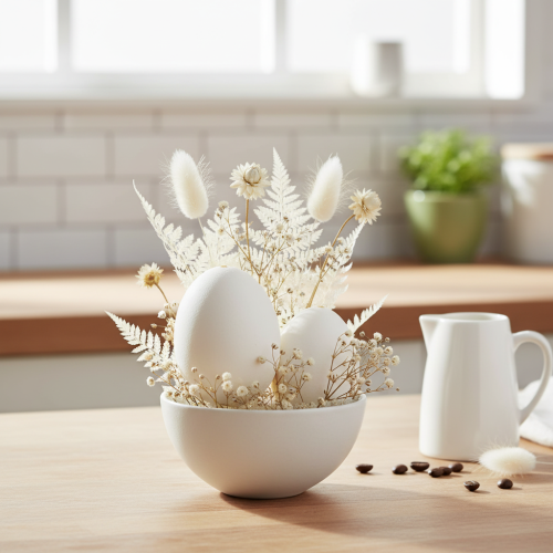 gjenstander Hvite kyllingegg, 10 stk.