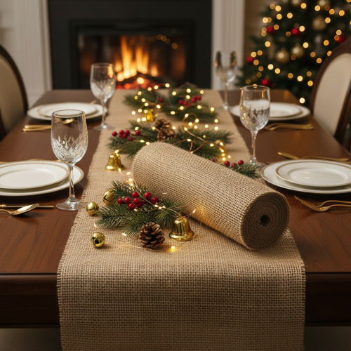 gjenstander Bordløper jutebånd natur 30cm 10m