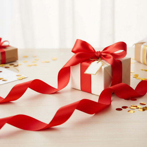 gjenstander Krøllebånd 50mm 100m rødt