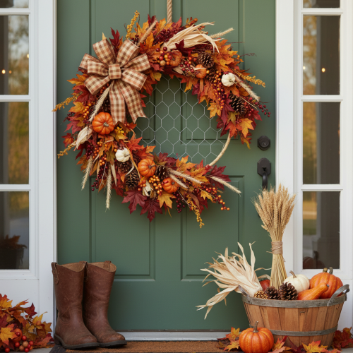 gjenstander Bohemsk metalldekorasjonsring, sølv, Ø28 cm med naturlig raffia, sett med 4 - hengende dekorasjon, veggdekorasjon
