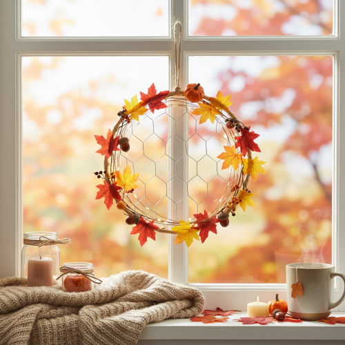 gjenstander Dekorative opphengsringer i metall av raffia, Ø20 cm, 4 stk., bohemsk veggdekorasjon, vindusdekorasjon