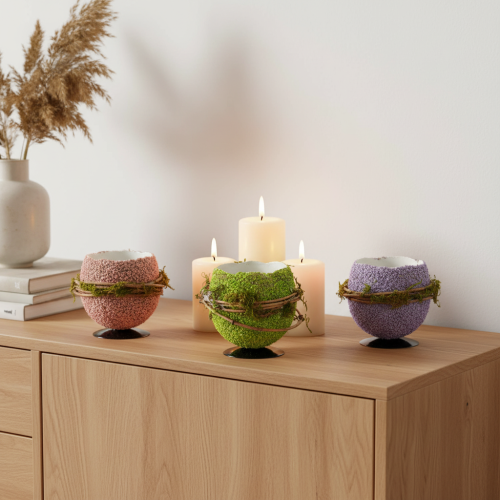 gjenstander Dekorativ skål med påskeegg til vår- eller påskeborddekorasjon, 9 cm, 4 stk.